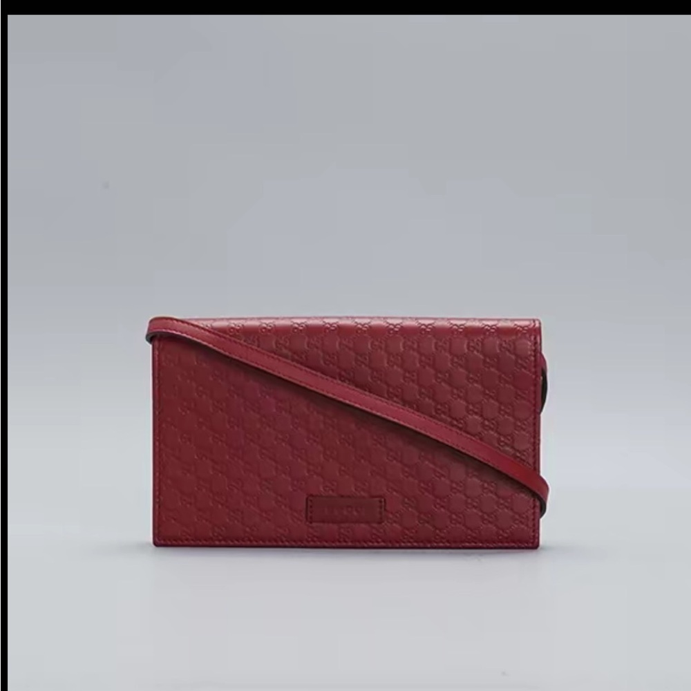 Gucci Embossed Red Leather Bag